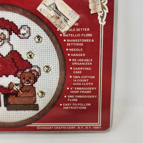 Vogart 2921D Christmas Dazzler Cross Stitch Kit Sampler Santa Clause Rhinestones - Picture 2 of 3